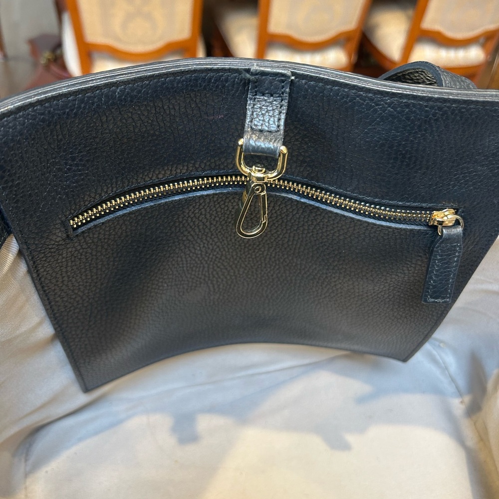 Valentino Black Pebbled Leather Stud-Logo Shoulder Tote - Picture 7 of 11